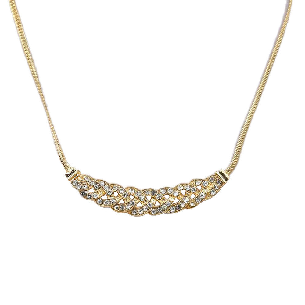 jewelry rhinestone crystal hemp flower pendant necklace statement necklace clavicle chain bib jewelry for women J4U66