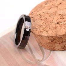 jewelry white gold electroplated polished nano ceramic dome ring with5 sterling silvercz diamond embedded J4U66