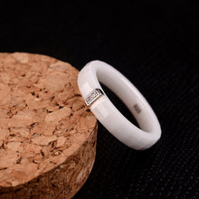 jewelry white gold electroplated polished nano ceramic dome ring with5 sterling silvercz diamond embedded J4U66