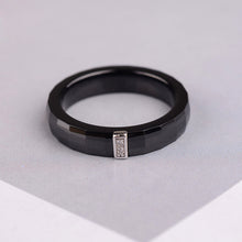 jewelry white gold electroplated polished nano ceramic dome ring with5 sterling silvercz diamond embedded J4U66