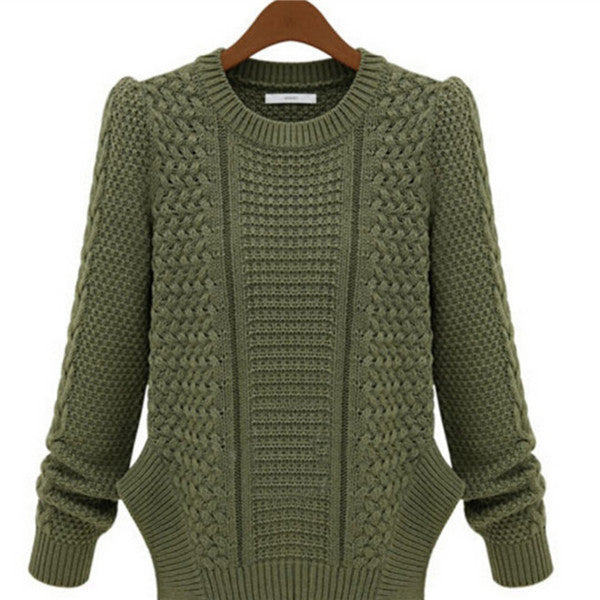Fashion Long Sleeve Casual Pullovers Women Sweaters Tops Sweaters For Women 4 Colors Women Knitwears  J4U66