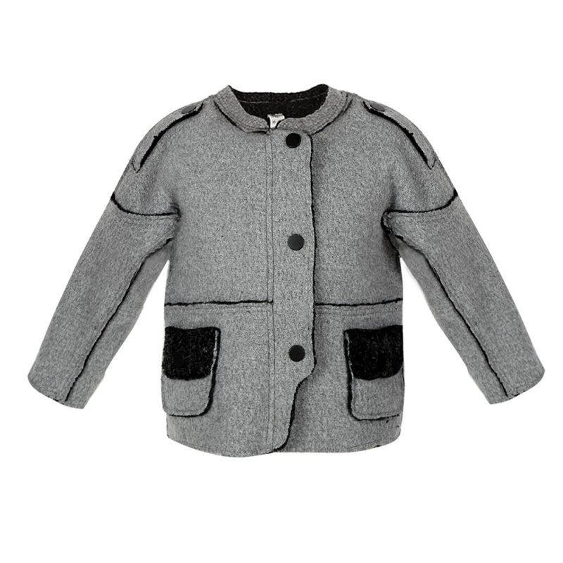 Fashion New Patchwork Velvet Jacket Unisex Kids Boys Girls Winer Warm Coat BOBORA J4U66