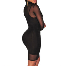 women dress long sleeve bodycon party dresses slim hip sexy mesh evening mini dress vestidos J4U66