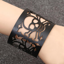Punky Style Hollow Cuff Retro Braid Big Black Metal Bangles For Women Men Charm vintage Wide Bracelet J4U66