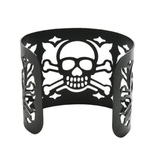 Punky Style Hollow Cuff Retro Braid Big Black Metal Bangles For Women Men Charm vintage Wide Bracelet J4U66