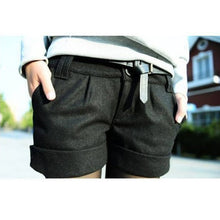 Shorts Femininos Solid Slim Casual Woolen Plus Size Warm Shorts J4U66