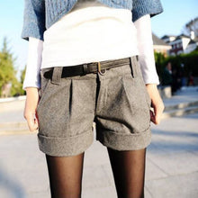Shorts Femininos Solid Slim Casual Woolen Plus Size Warm Shorts J4U66