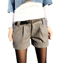 Shorts Femininos Solid Slim Casual Woolen Plus Size Warm Shorts J4U66