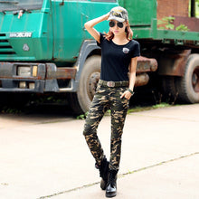 Fashion Skinny Casual Military Women Pants Camouflage Slim Overalls Army Skinny Pencil pants J4U66