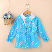 Baby Girls Blouse Little Kids Tops Long Sleeve Polka Dot Shirts 1-4 Years PY2 J4U66