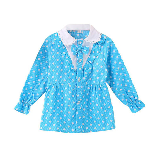 Baby Girls Blouse Little Kids Tops Long Sleeve Polka Dot Shirts 1-4 Years PY2 J4U66