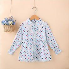 baby girls blouse little kids tops long sleeve polka dot shirts 1~4 years J4U66