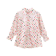 baby girls blouse little kids tops long sleeve polka dot shirts 1~4 years J4U66