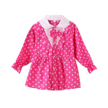 Baby Girls Blouse Little Kids Tops Long Sleeve Polka Dot Shirts 1-4 Years PY2 J4U66