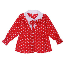 baby girls blouse little kids tops long sleeve polka dot shirts 1~4 years J4U66
