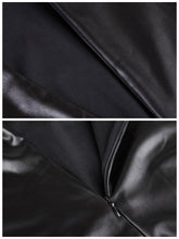 women dress long sleeve pu leather patchwork black dresses o neck bodycon sexy dress vestios J4U66