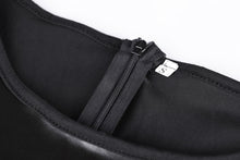 women dress long sleeve pu leather patchwork black dresses o neck bodycon sexy dress vestios J4U66