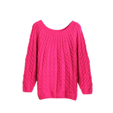 warm women vintage long sleeve loose pullover jumper knit sweater J4U66