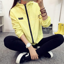 Fashion Women Bomber Basic Jacket Pocket Zipper Hooded Two Side Wear Coat Cartoon Print Outwear Loose Plus Size J4U66