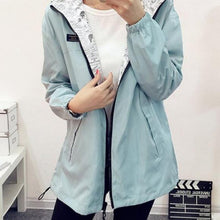 Fashion Women Bomber Basic Jacket Pocket Zipper Hooded Two Side Wear Coat Cartoon Print Outwear Loose Plus Size J4U66