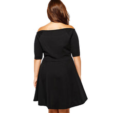 women casual dress slash neck half sleeve loose dress strapless black mini party dress vestidos plus size xxl xxxl J4U66