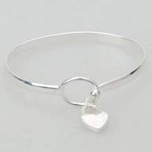 Women Charm Peach Heart Bangle Bracelet Cuff Silver Plated Bangle Bracelets J4U66