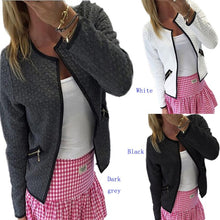 Fashion Women Open Stitch Coat Jacket Long Sleeve Casual Short Cardigan Zipper Pockets Slim Suit Outerwears Tops J4U66