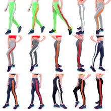 women pants stripe high waist stretch long pants trousers pantalones mujer J4U66