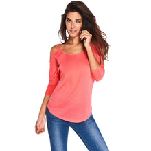 women strap sexy t-shirts off the shoulder roupas cutout 3 4 strappy sleeve backless club tee tops camisetas mujer J4U66