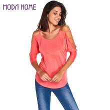 women strap sexy t-shirts off the shoulder roupas cutout 3 4 strappy sleeve backless club tee tops camisetas mujer J4U66