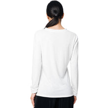 women t-shirts long sleeve o neck cut out loose casual top basic tee white camisetas mujer J4U66
