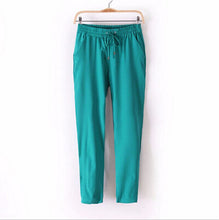 Women Trousers Chiffon Pants Casual Slim Drawstring Waist Pants Women Pants J4U66