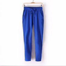 Women Trousers Chiffon Pants Casual Slim Drawstring Waist Pants Women Pants J4U66