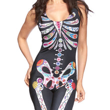funny halloween women bodycon jumpsuit sexy skeleton tank playsuit fancy club rompers womens skull catsuit carnival clothes J4U66