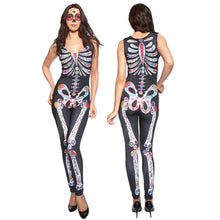 funny halloween women bodycon jumpsuit sexy skeleton tank playsuit fancy club rompers womens skull catsuit carnival clothes J4U66