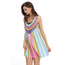 geometric print dress plus size vestidos women beach dress o neck sexy casual boho dresses vestido de festa J4U66