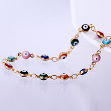 gold plated copper bracelets for women bracelet bangle withcolorful eye like beads for woman girls wedding party gift J4U66