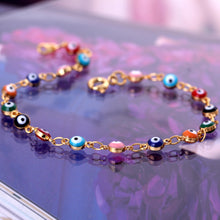 gold plated copper bracelets for women bracelet bangle withcolorful eye like beads for woman girls wedding party gift J4U66