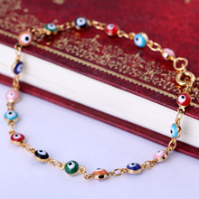 gold plated copper bracelets for women bracelet bangle withcolorful eye like beads for woman girls wedding party gift J4U66