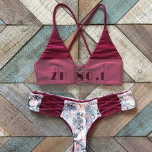 hot women sexy black red strappy push up bikini bandage padded brazilian swimwear swimsuit3 J4U66