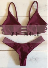 hot women sexy black red strappy push up bikini bandage padded brazilian swimwear swimsuit3 J4U66