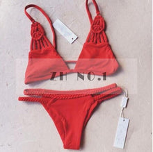 hot women sexy black red strappy push up bikini bandage padded brazilian swimwear swimsuit3 J4U66