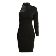 halter women bodycon sexy white midi dress one shoulder lady black dress slim club runway dress solid vestido curto J4U66