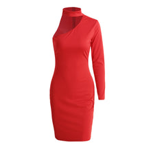halter women bodycon sexy white midi dress one shoulder lady black dress slim club runway dress solid vestido curto J4U66