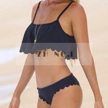 hawaiian beach style girls bikini black lovely wave ddge high neck gigi bikinis with padding vintage swimsuit J4U66