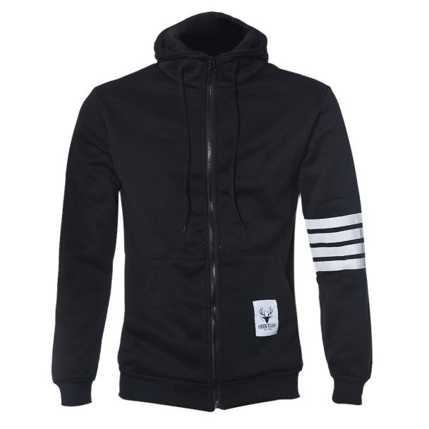 Hoodies Men Fashion Warm Hoodies Casual Zipper Hooded Sweatshirts Suit Hoody Jacket Black White  J4U66