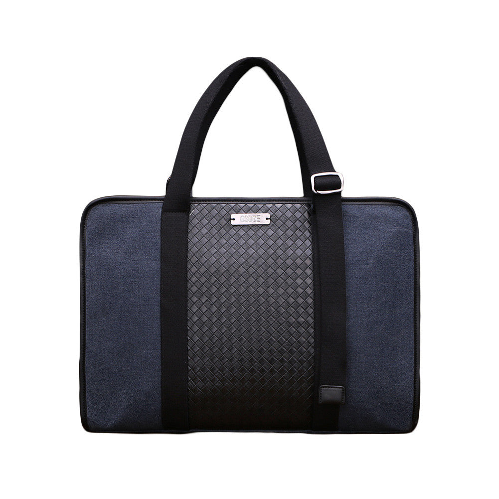 men  handbags canvas hand bags weave pu zip business tote laptop bag men computer bags J4U66