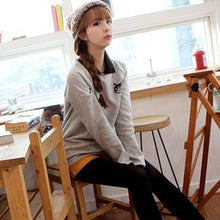 Fashion Women Lapel Neck Pullover Sweatshirt Cat Printed Loose Blouse Coat Clothes J4U66