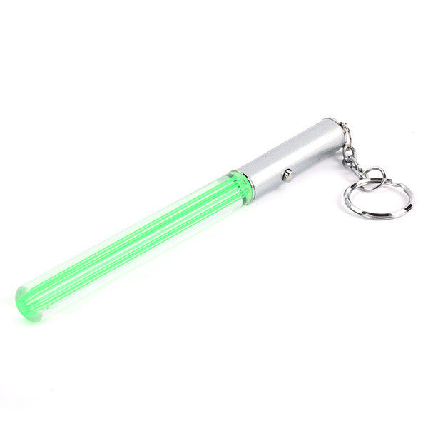 Flash Torch Lightsaber Keychain LED Light Glow Magic Wand Stick Pen Key Chains J4U66