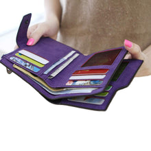 Korea Simple Women Mini Grind Magic Bifold Faux Leather Wallet Credit Card Holder Short Wallet Purse BU J4U66